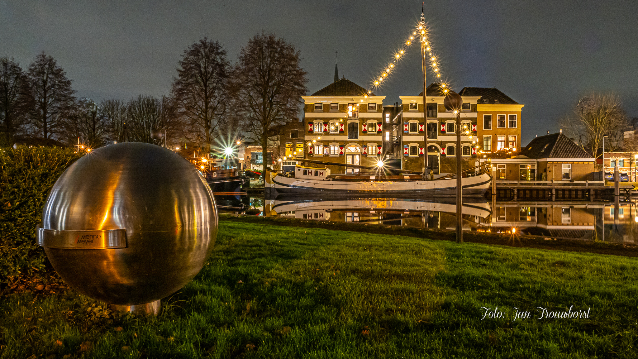 Museumhaven Gouda - Verlichte schepen, foto: Jan Trouwborst